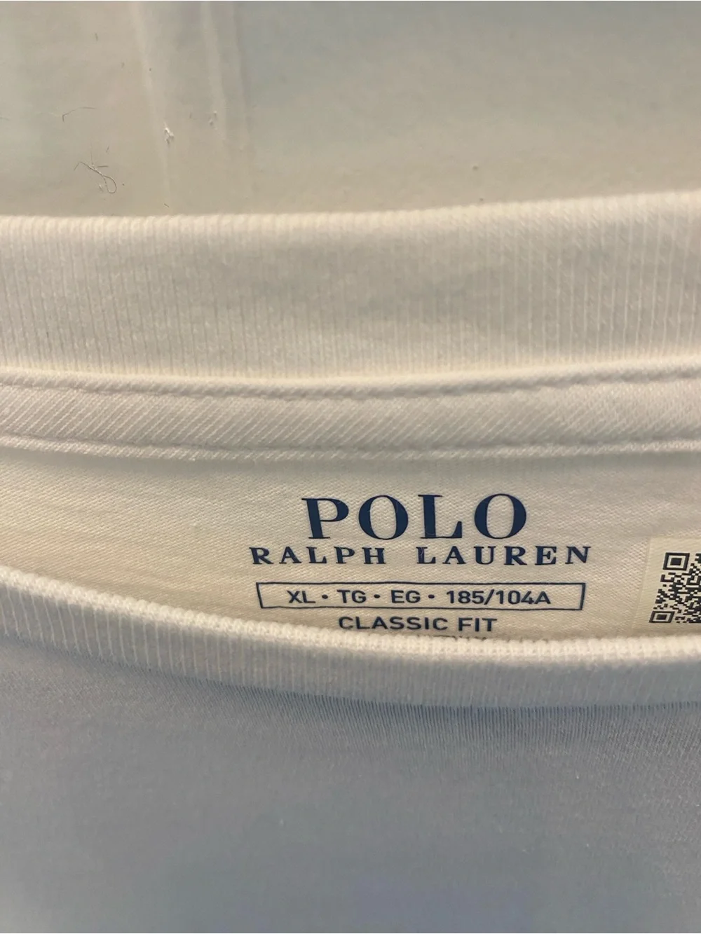 Polo by Ralph Lauren White Long Sleeve Crew Tee with Navy Pony
